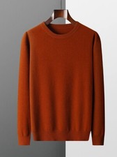 Faux Wool Sweater Men's Round Neck Pullover Tops Autumn Sweater Versatile Basic