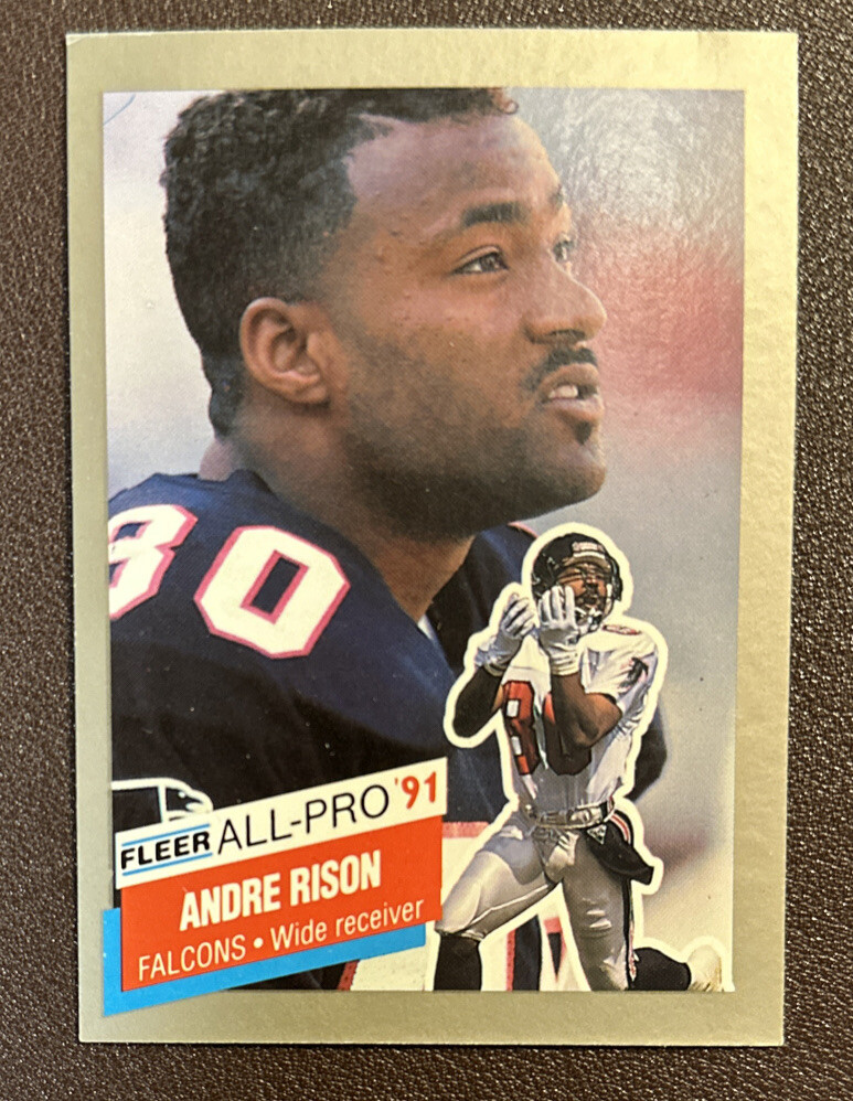 Andre Rison FB card, ‘91 Fleer All-Pro Falcons Excellent Condition Free Ship