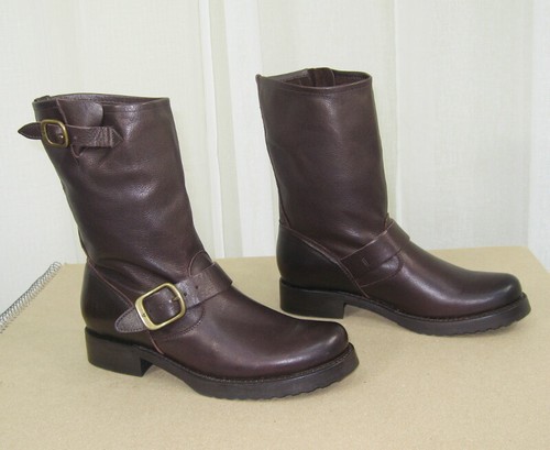 NEW FRYE Womens Veronica Short DARK BROWN Leather Pull-On Boots Size US 7 B $298 - Picture 4 of 12