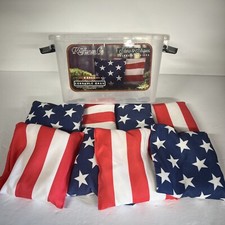 Stars and Stripes 8 Cornhole Bean bag Set American Flag Carrying Case