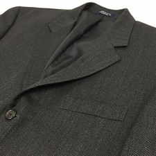 Chaps Mens 42L Three Button Gray Herringbone Lambswool Sport Coat Blazer