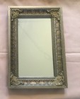 1 Ethan Allen Rectangular Accent Mirror Ornate Gold Silver Tan  12.5”x8.5”