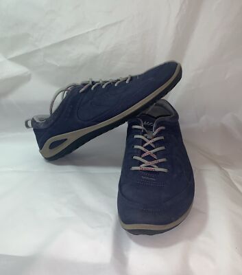 Ecco Biom Grip Lite Sneakers Walking Shoes Blue Suede Size 39 Hydromax Yak