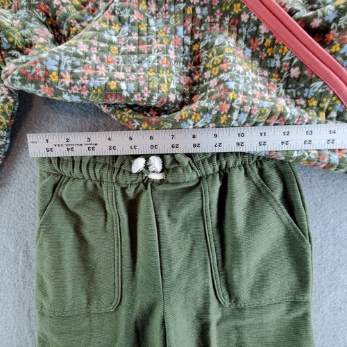 Dip Girls Long Sleeve Quilted Floral Top & Olive Green Cargo Pant Outfit Sz M/L - Picture 9 of 12