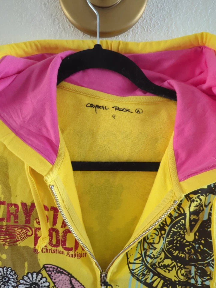 CHRISTIAN AUDIGIER кристалл рок куртка украшенный бабочка маска S Y2K - Изображение 3 из 4
