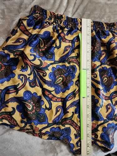 Joe Boxer 100% Seda Dorado Rojo Azul Paisley Remolino Pantalones Cortos Panty Pijama Med - Imagen 6 de 16