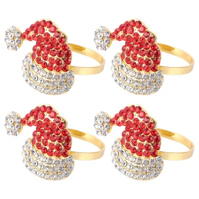 4 Pcs Antique Napkin Rings Holiday Napkin Holder Christmas Party Supplies