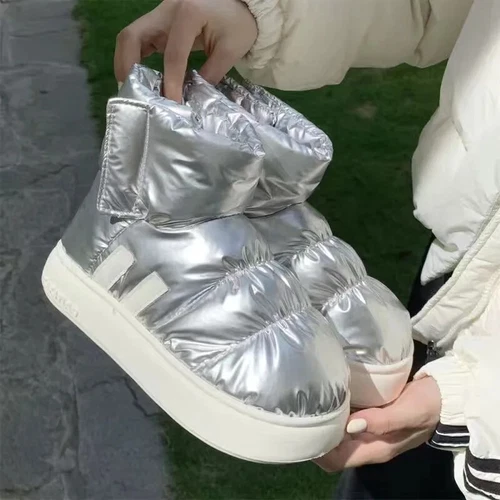 New Winter Warm Snow Boots 2023 Fur Short Non-slip Slippers High Top Bread Shoes - Picture 32 of 46