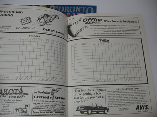 1994 Joe Carter Signed Bluejays Spring Training Program + Phillies 1994 Program - Picture 19 of 19