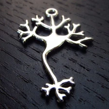 Nerve Cell Charms 33mm Science Biology Silver Pendants C7393 - 5, 10 Or 20PCs
