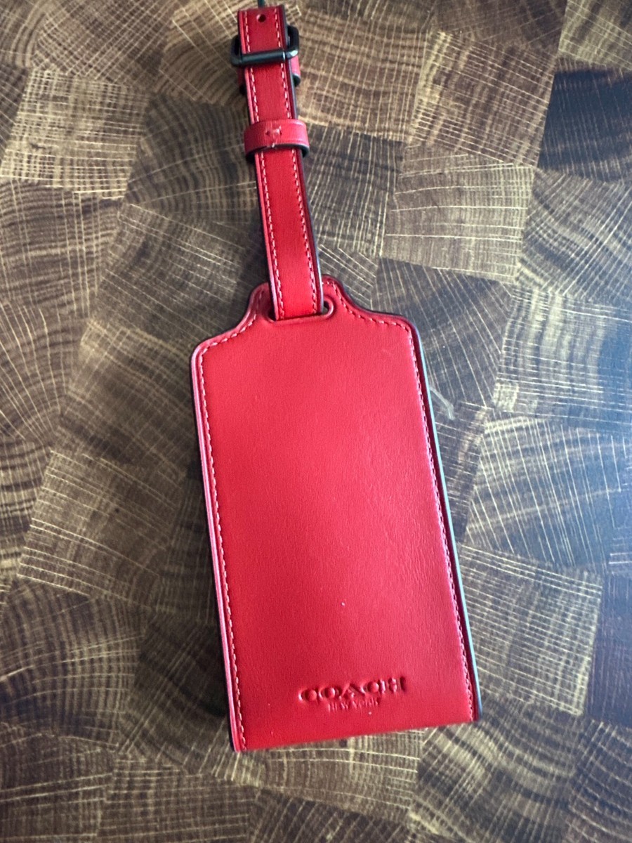 Coach Luggage Tag With Whipstitch smooth leather/Qb/Sport
