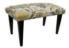 English Hepplewhite Mahogany  Window Hall Bench Newly Upholstered, Circa 1920"