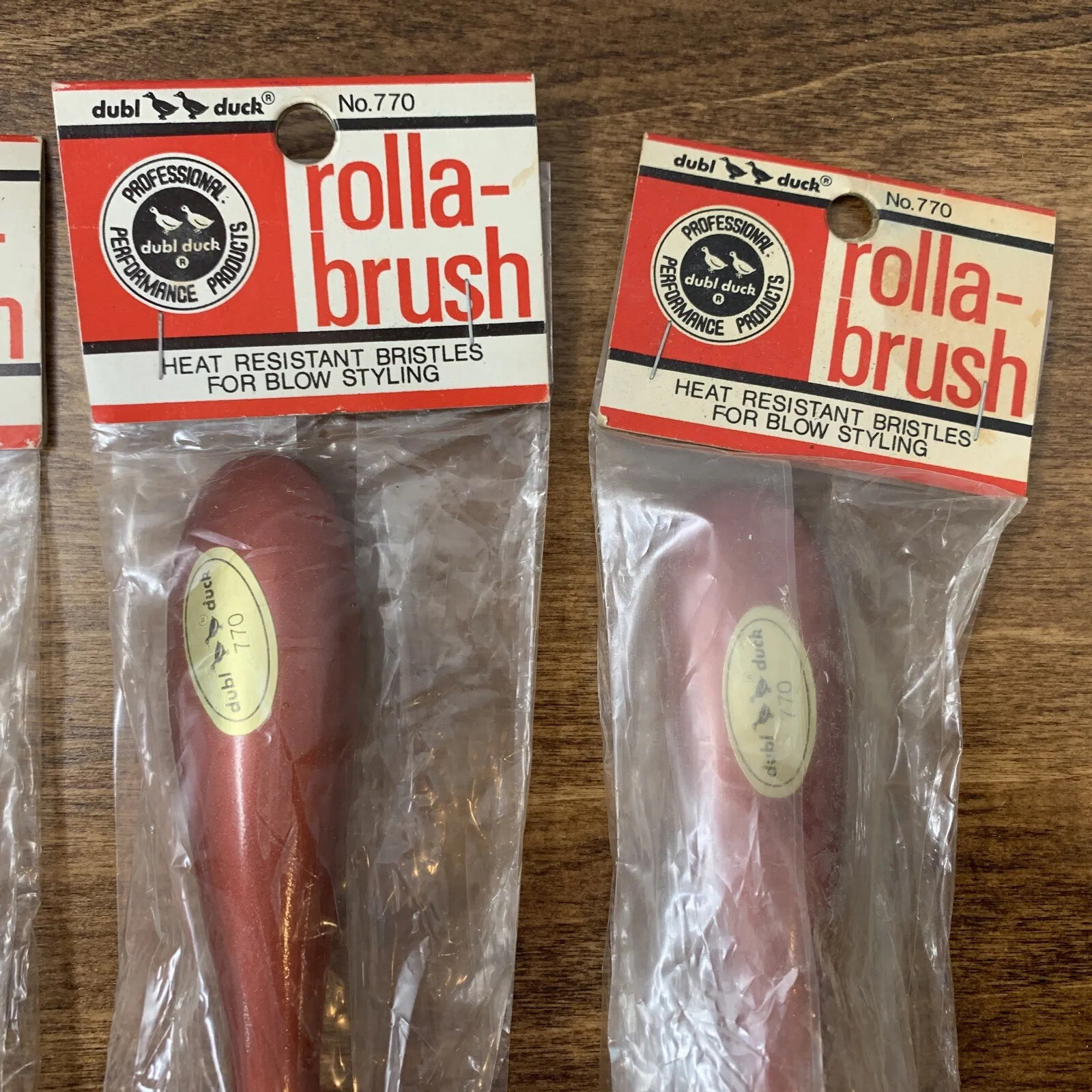 Vintage NOS Dubl Duck Rolla Brush Hairbrush Plastic Styling Beauty Prop Salon