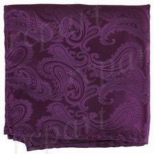 New Brand Q Men microfiber Pocket Square Hankie Only paisley plum purple formal
