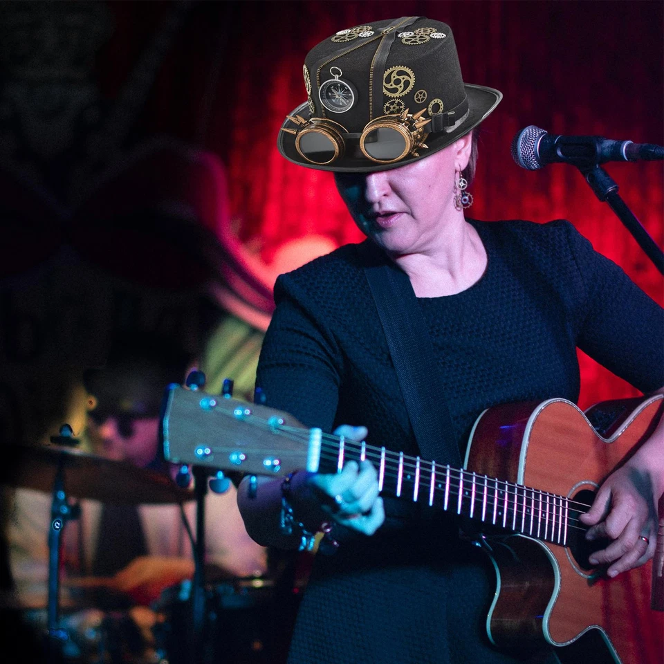 Estilo Retro Steampunk Top Sombrero Juegos con disfraces Gafas Equipo para la Cabeza Disfraz para Hombres Foto 4 de 4