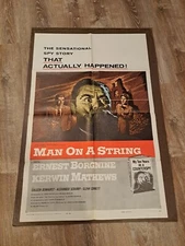 MAN ON A STRING! '60 BORGNINE, MATHEWS CLASSIC ORIGINAL U.S. MOVIE POSTER 27X41 
