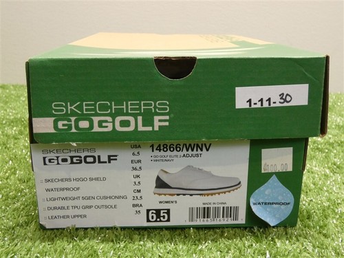 Nuevos zapatos de golf Skechers Go Elite 2 Adjust para mujer talla 6,5 blancos/azul marino - Imagen 6 de 6