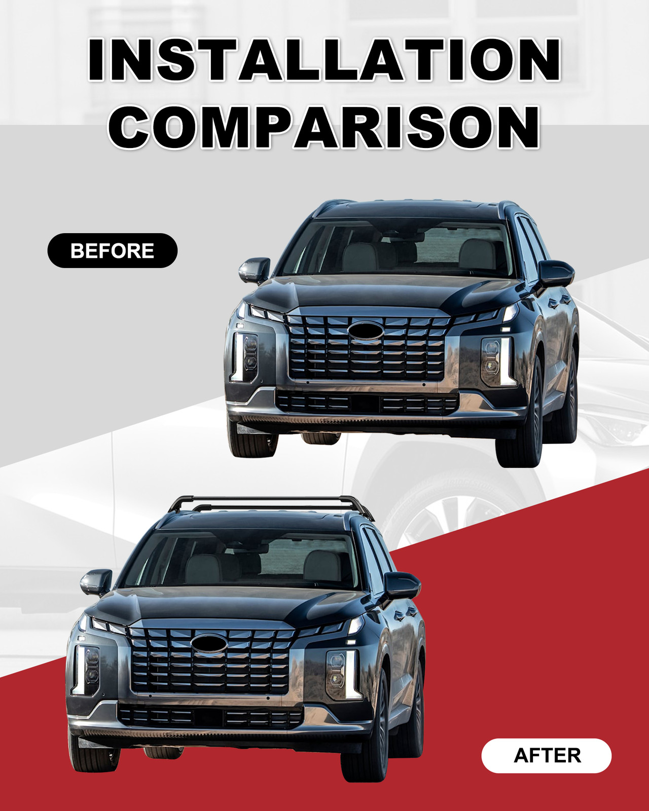 Cross Bars Fit for Hyundai Palisade 20192024 Baggage Roof Rail Rack