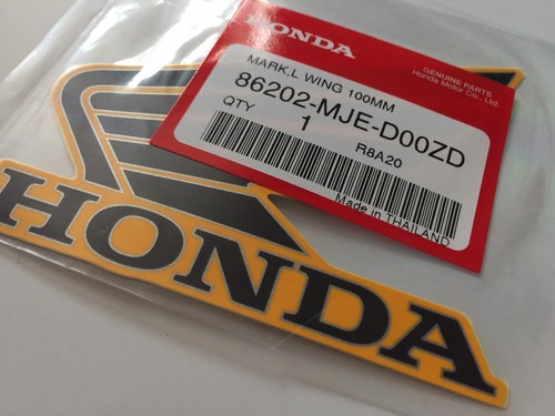 Honda Wings Motorbike Decals 100mm Black/Yellow Silver Outline Genuine Item - Picture 2 of 2
