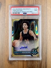 Jared McCain-2021 1st Bowman Chrome Bowman U Gold Lava Autograph /50 PSA 9