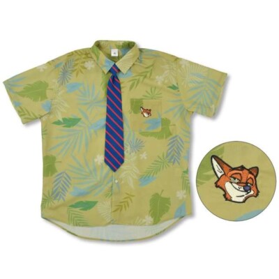 Disney Store Nick Wilde short sleeve shirt with tie My Favorite Disney Foxes