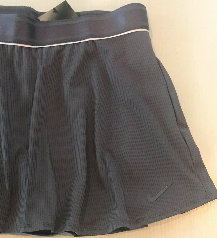 Nike Ribbed Flounce Tennis Skort in Gray 939318-075 Nike Ribbed Flounce Tennis Skort in Gray 939318-075