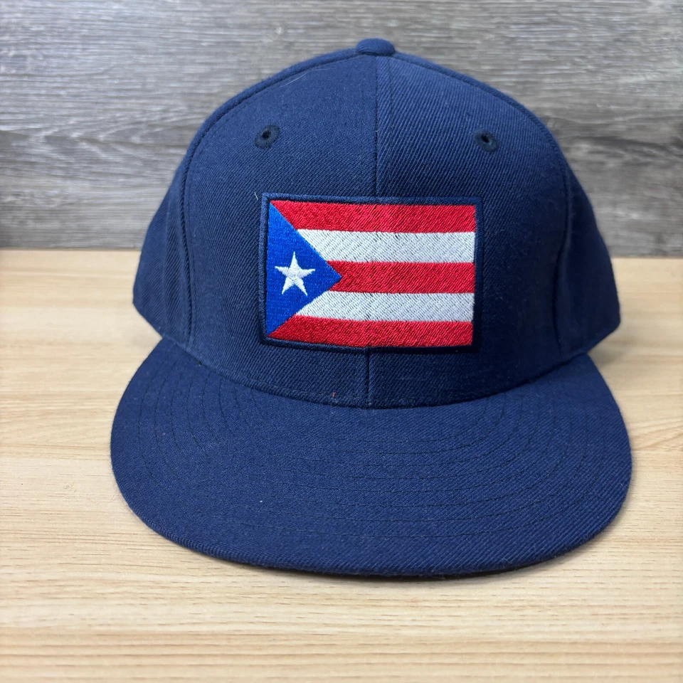 Gorra de Puerto Rico ajustada 7 3/4 tapas con logotipo de bandera azul Foto 2 de 4