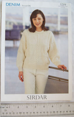 Vintage: Sirdar 5219 Pullover, Tweed DK, Small, Medium, Large, Extra Large