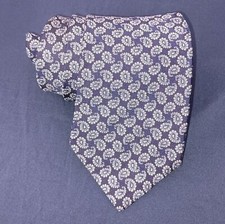 Brooks Brothers Necktie 100% Silk Blue White Paisley Twill Neck Tie Made in USA