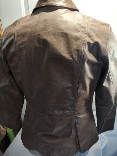 VTG Wilson's Brown Leather Jacket Womans SZ M Lined Paisley Print - Picture 2 of 7