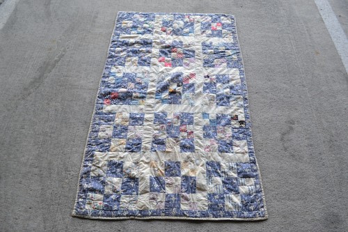 vintage patchwork large quilt size 36 x 60 - Picture 2 of 6