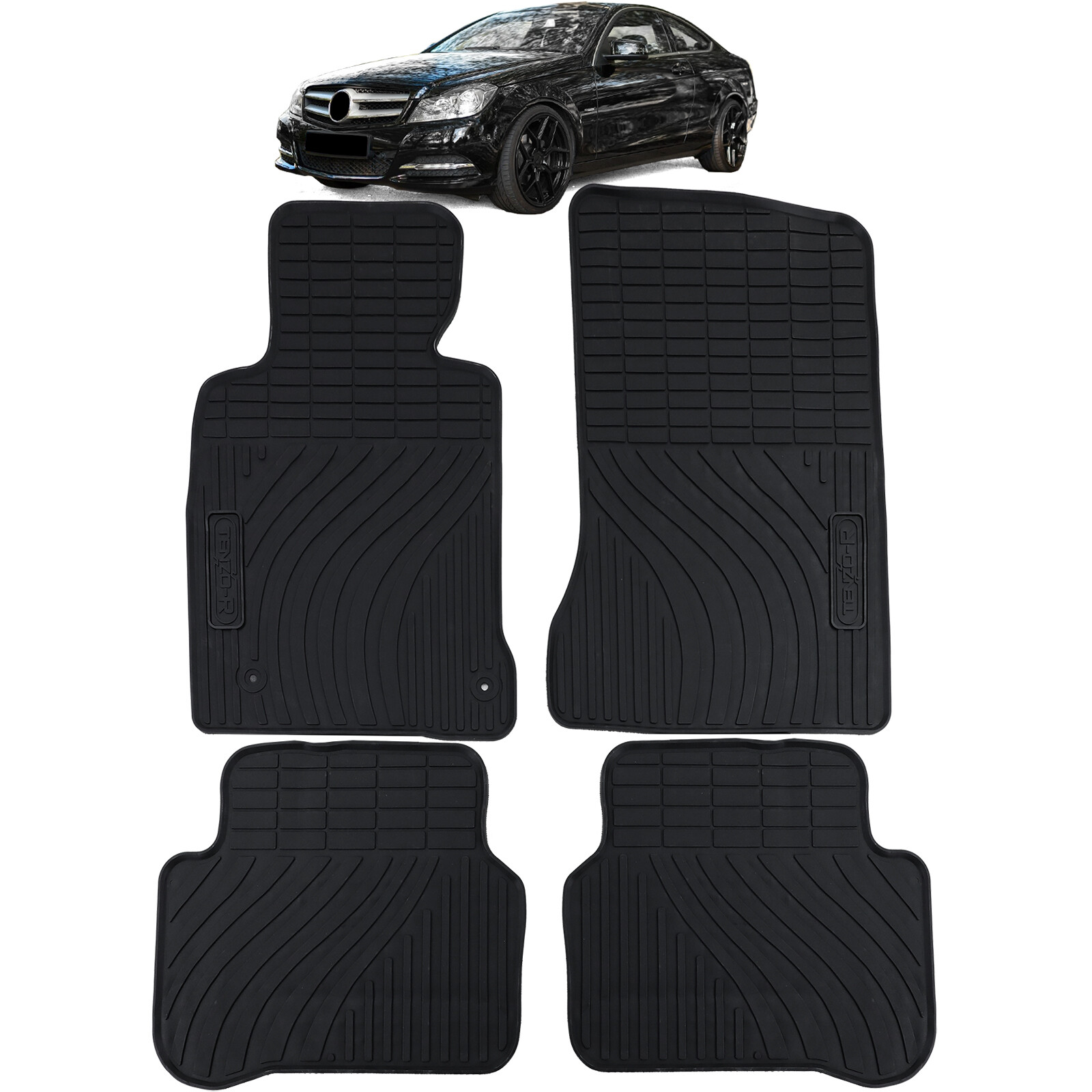 Tappeti in Gomma Mercedes-Benz Classe C W204/S204 Premium Black Set