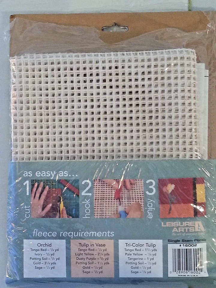 Kit de alfombra polar contemporánea enganchada artes de ocio florales de un solo tallo 16002 Foto 4 de 4