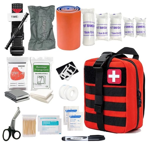 First Aid Kit: 131pc Trauma Medical with Tourniquet, Camping IFAK Molle - Picture 2 of 8