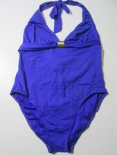 Cole Of California Womens Size L One Piece Swimsuit Royal Blue Wireless Unlined