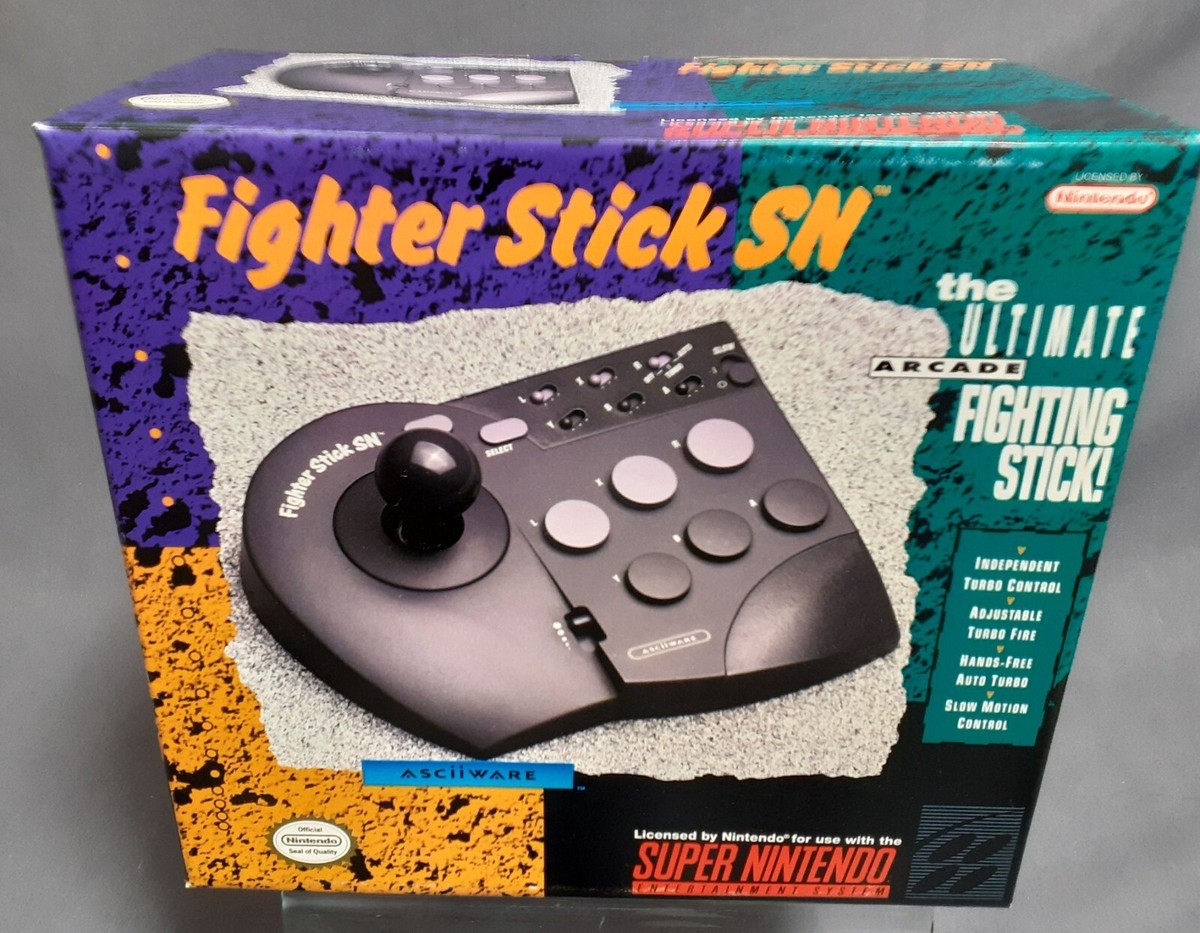 Super Nintendo Fighter Stick SN Fighting Stick Arcade ASCIIWARE NEW (C2)