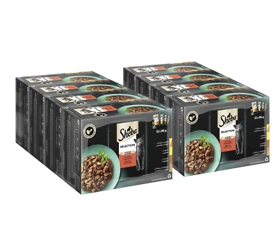 96x85g Sheba Katzenfutter Nassfutter Selection in Sauce Herzhafte Komposition
