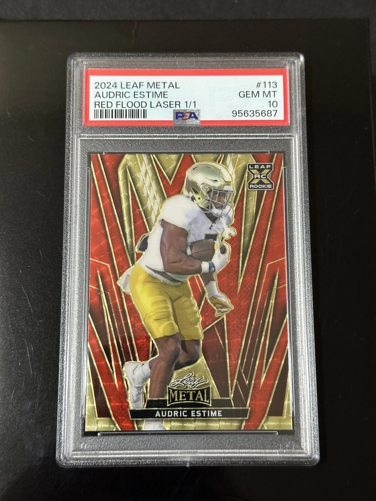 Audric Estime Leaf Metal #113 Red Flood Laser 1/1