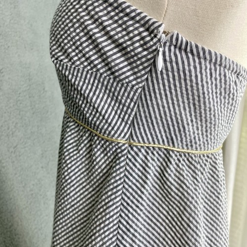 Thread Social Halter Dress Size 0 Gray Pinstripe Seersucker Spring Party Event - Picture 9 of 22