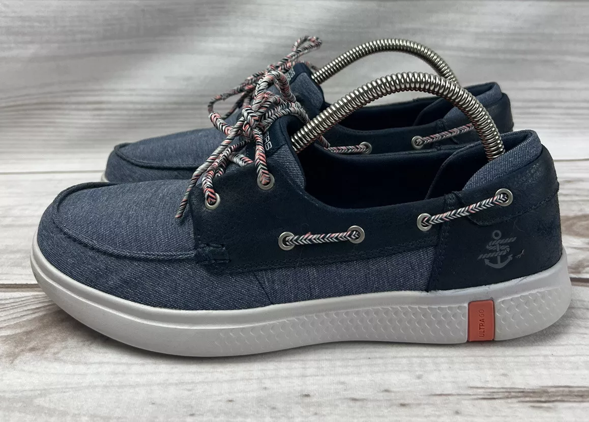 Skechers 16110 On The Go Goga Mat Ultra Playa Deck Boat Shoes Womens Sz 8 Blue
