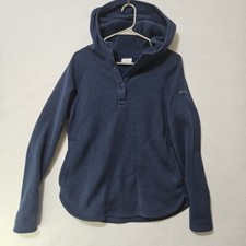 Columbia Hoodie Womens Small Blue Darling Days Knit Snap Long Sleeve Pullover