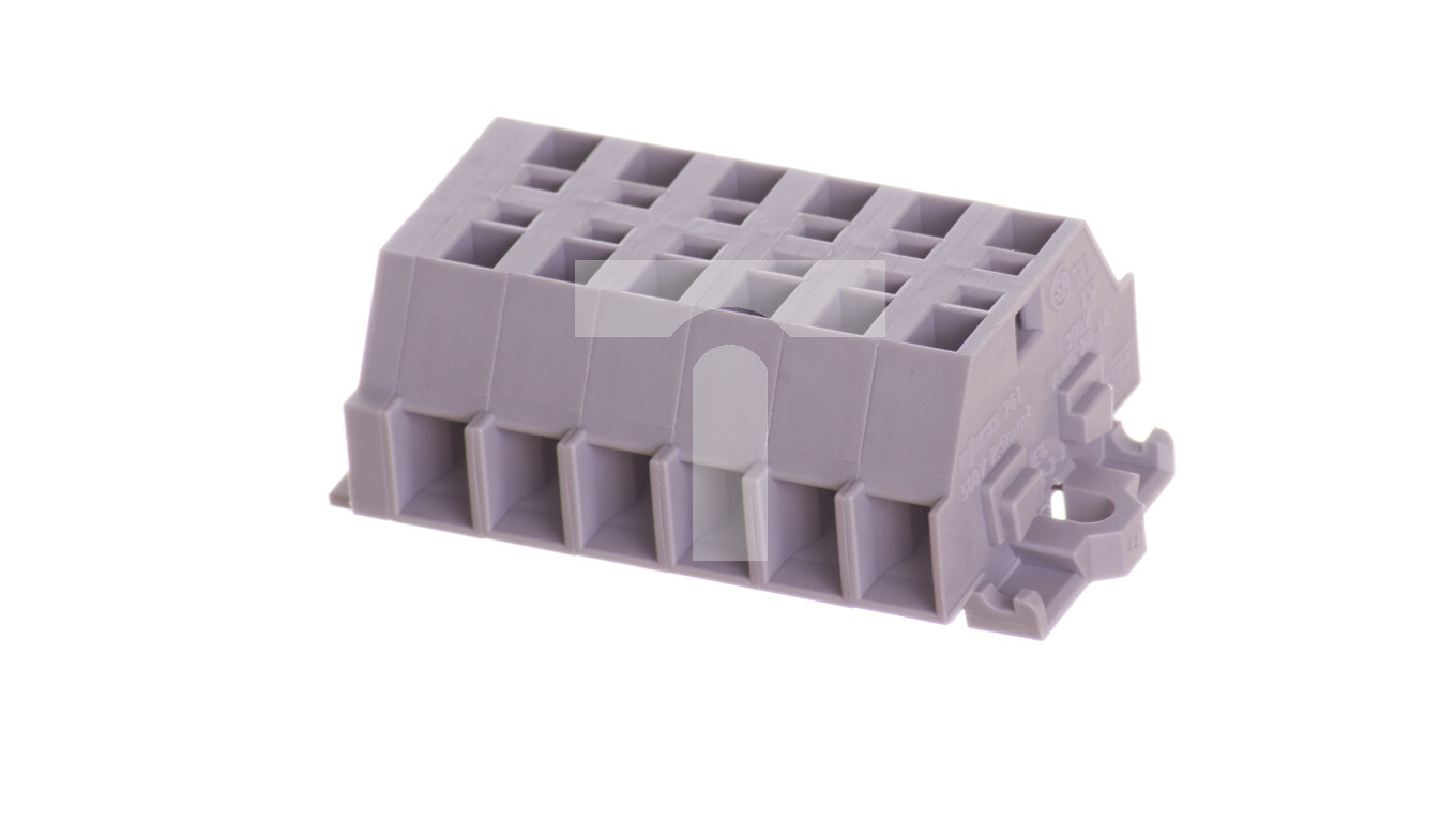 2-wire terminal block 2.5mm2 6-way with screw fixing gray 261-106 /T2UK