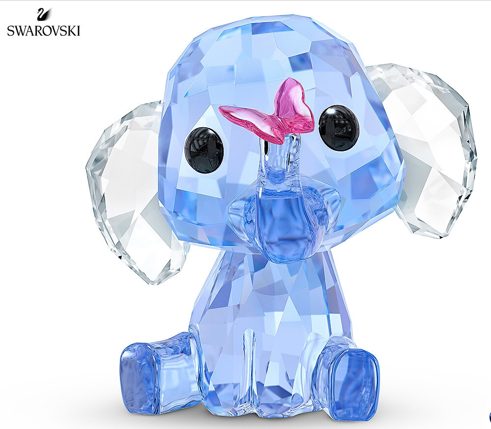 NIB Swarovski Baby Animals Dreamy The Elephant With Butterfly