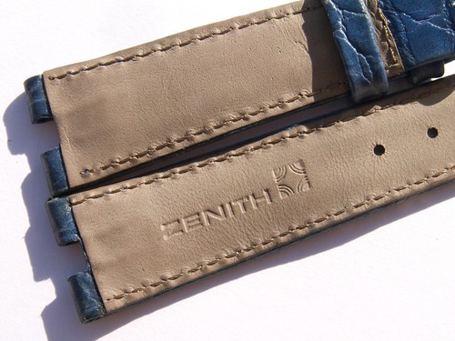 ZENITH LEDER BAND ARMBAND BLAU BLUE 17 MM FÜR DORNSCHLIESSE 63/103 NEW Z17-05 - Picture 4 of 6