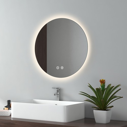 Badspiegel Wandspiegel Rund LED mit Touch Dekospiegel Loft Spiegel 50/70/80 cm - Bild 14 von 16