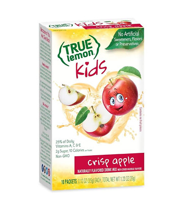TRUE LEMON KIDS Crisp Apple 10 Packets Hydration No Preservatives