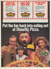 Retro Showbiz Pizza Advertising 1986  13x19 Reprint POSTER  FREE SHIPPING 2