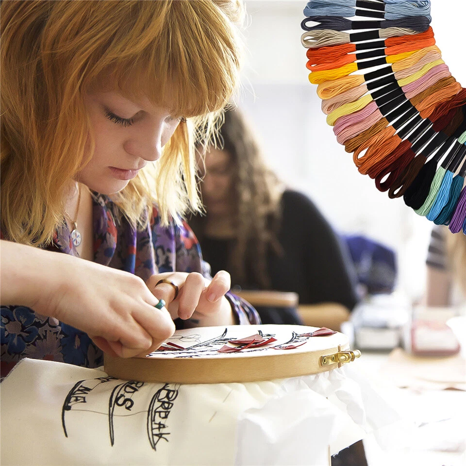 50/100 Coloured Egyptian Cotton Embroidery Cross Stitch Thread Floss Hand Skeins - image 3 of 4