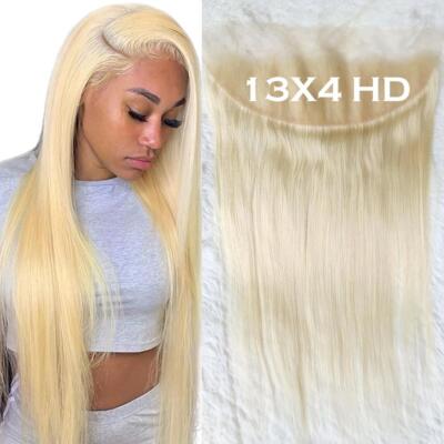 12AA BRASILIANISCHES BLOND 613# REINES MENSCHLICHES HAAR HD LACE FRONTAL 13X4 GERADE/WELLEN