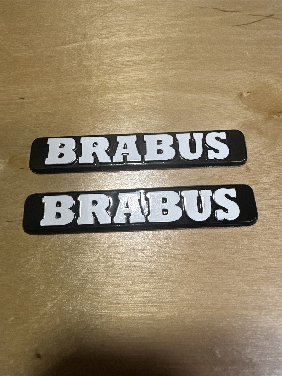 BRABUS Logo White/BLACK FENDER DOOR BADGE EMBLEM 82,15X 15,10 Set